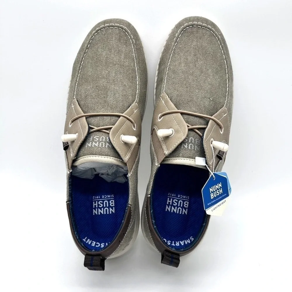 Nunn Bush Brewski Men's Size 10.5M  Stone/Pierre Moc Toe Slip-On Shoes -Open Box